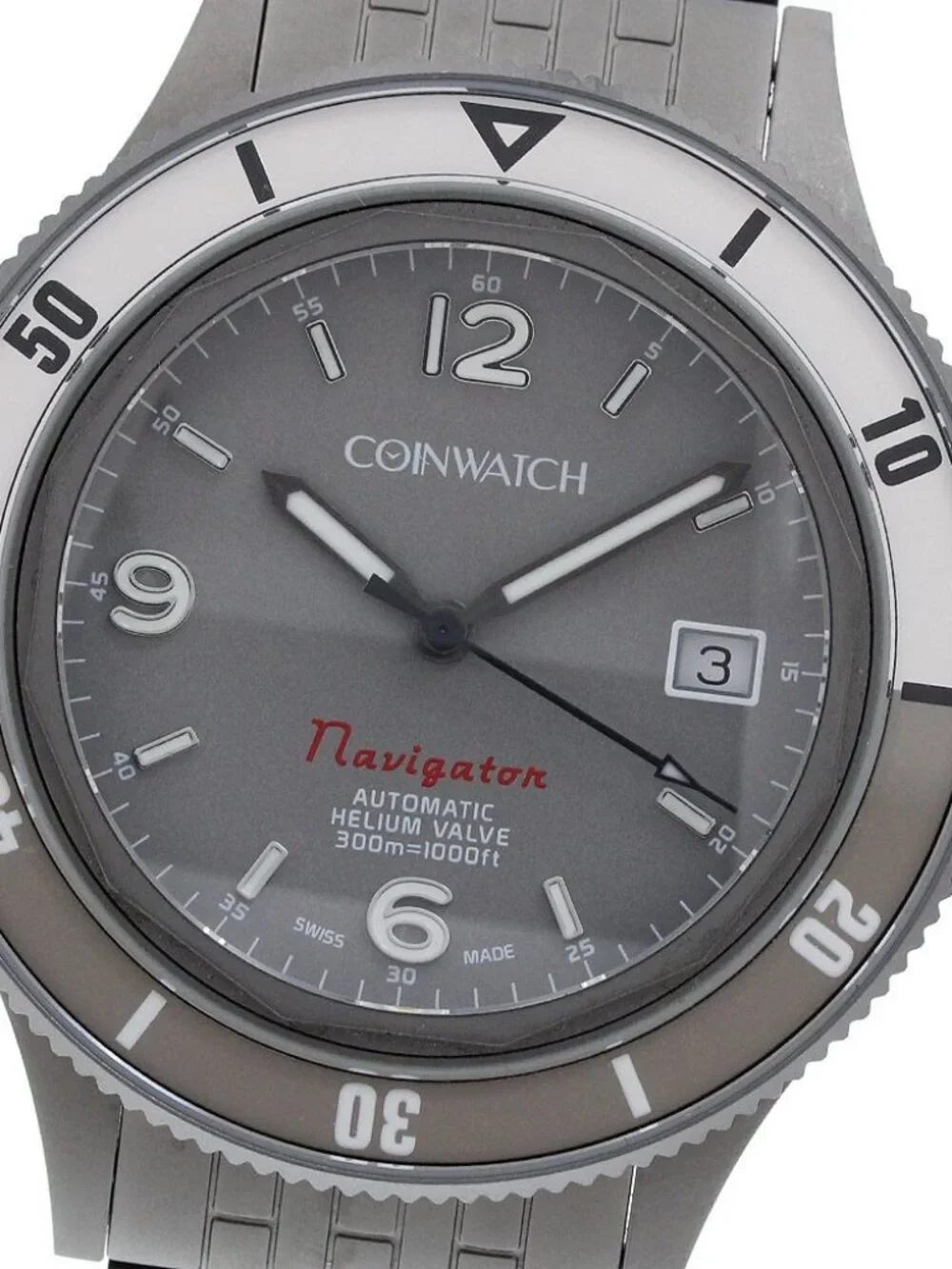 COINWATCH Medallion Navigator C208GG1 Date gray Dial Automatic Men's_967874